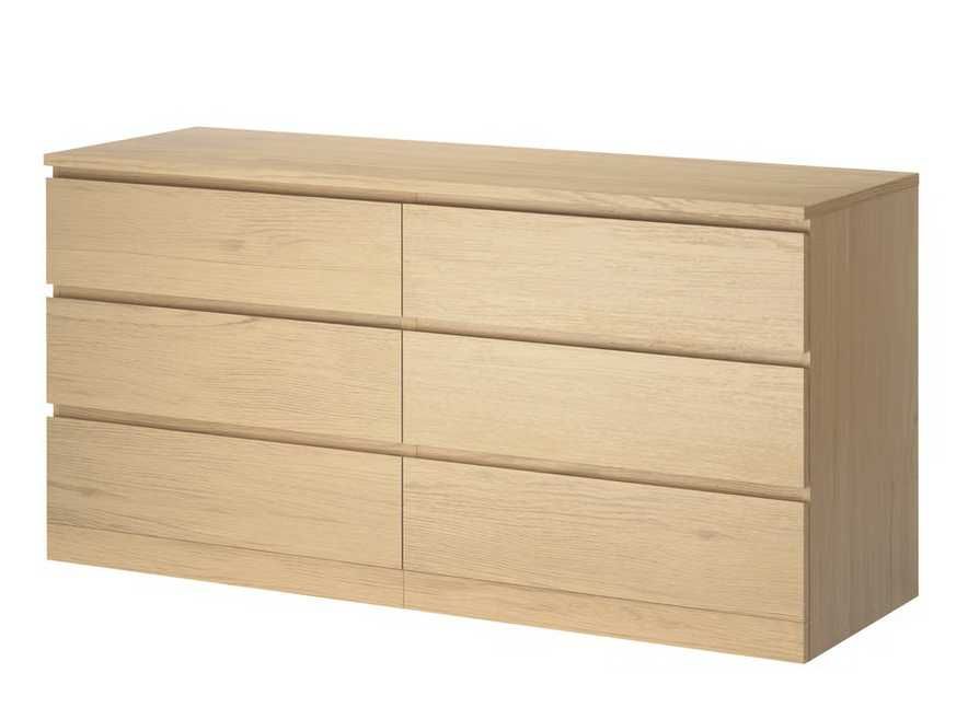 MALM KOMODA IKEA 6 szuflad jasny dąb