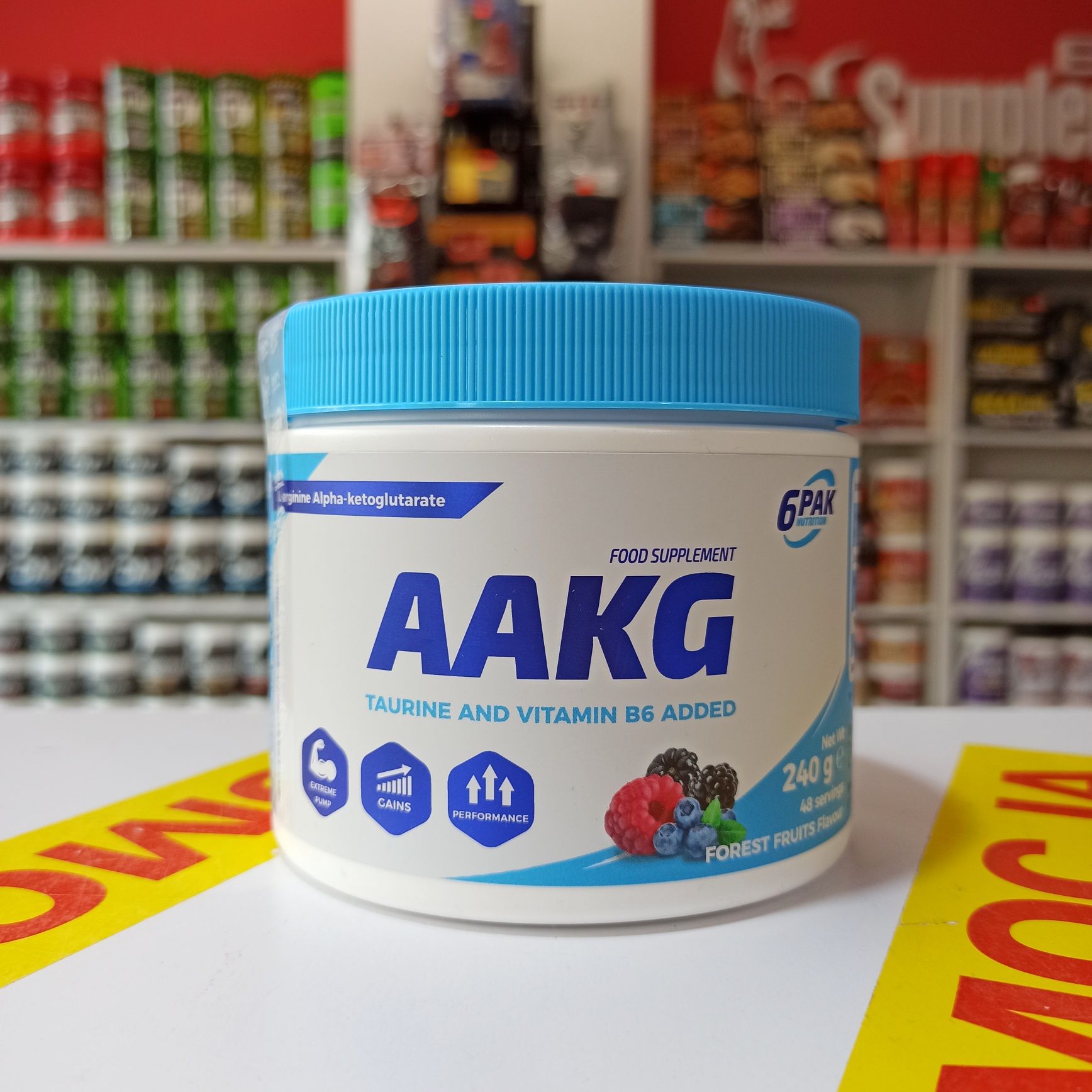 6PAK AAKG 240g, Przedtreningówka, Arginina, Booster tlenku azotu