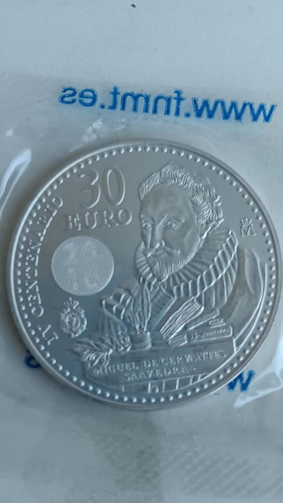 Moedas de 30 euros de prata 925. Espanha