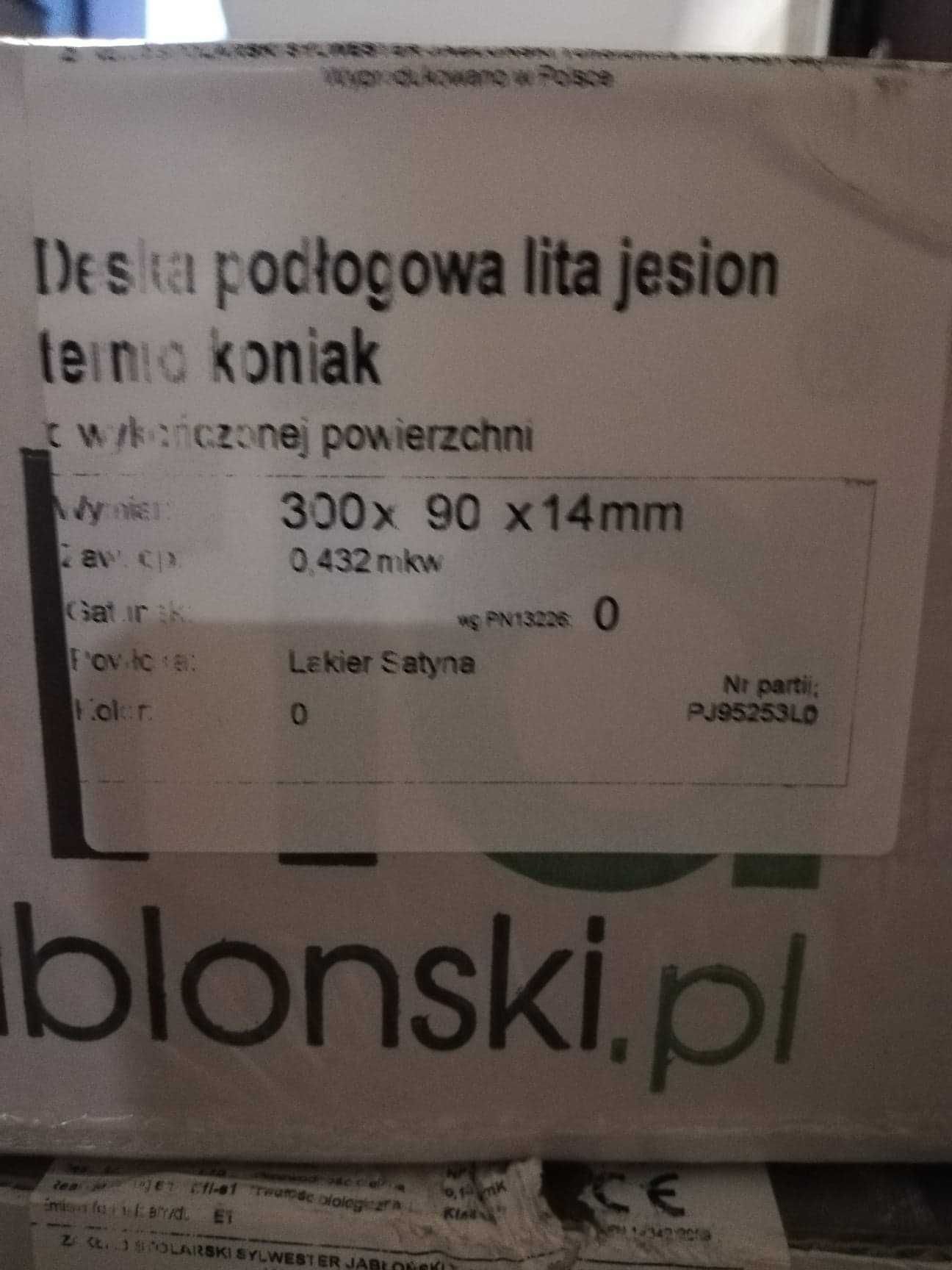 Podłoga deska lita jesion termo koniak - ost. 8m2 atrakcyjna cena za m