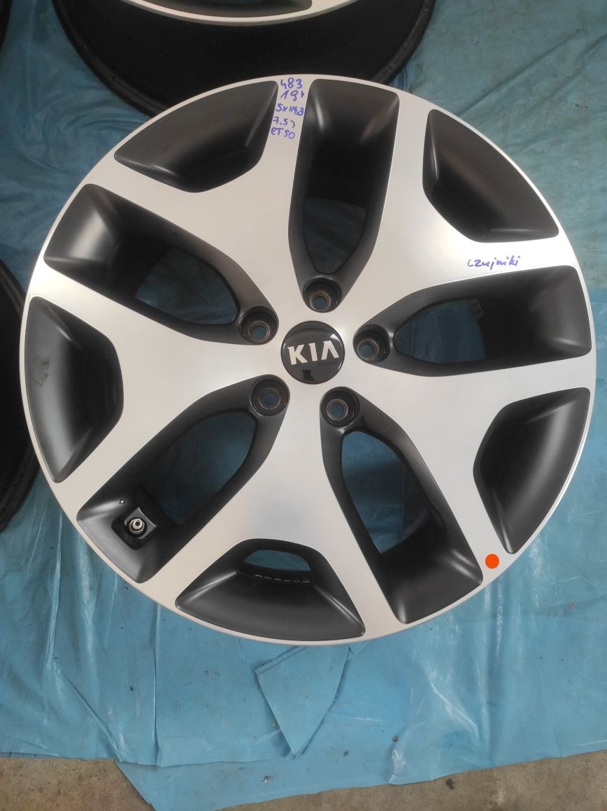 483 Felgi aluminiowe ORYGINAŁ KIA R 19 5x114,3 Bardzo Ładne Czujniki
