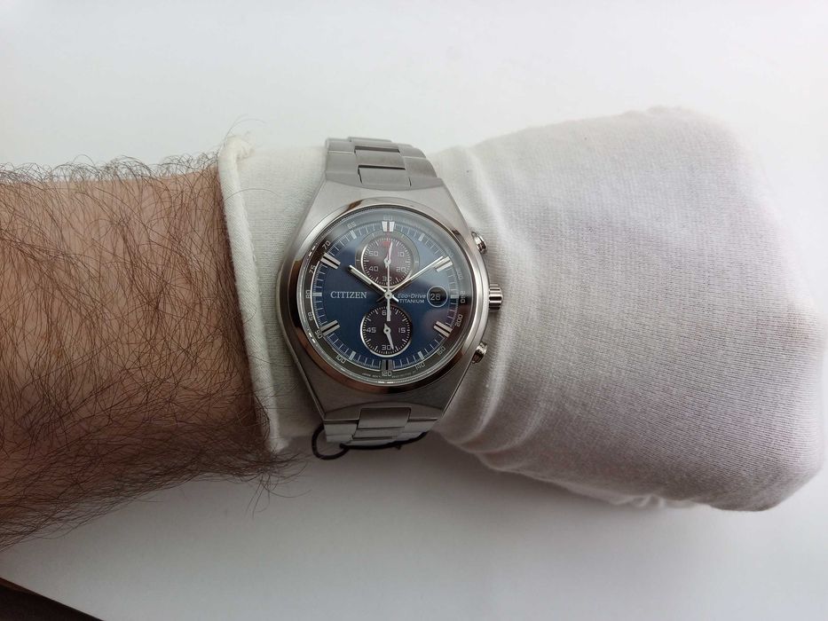 Титановые мужские часы Citizen Eco-Drive CA7090-52L, хронограф, сапфир