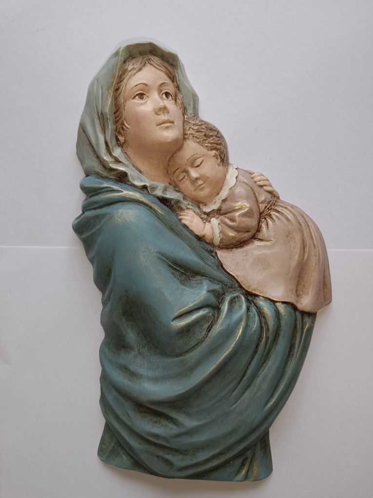 Płaskorzeźba Madonna z Dzieciątkiem  figurka Matka Boża z ulicy boska