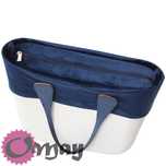Granatowy Welur organizer do OBAG MINI +OPASKA 2 kieszenie wkład OMAY