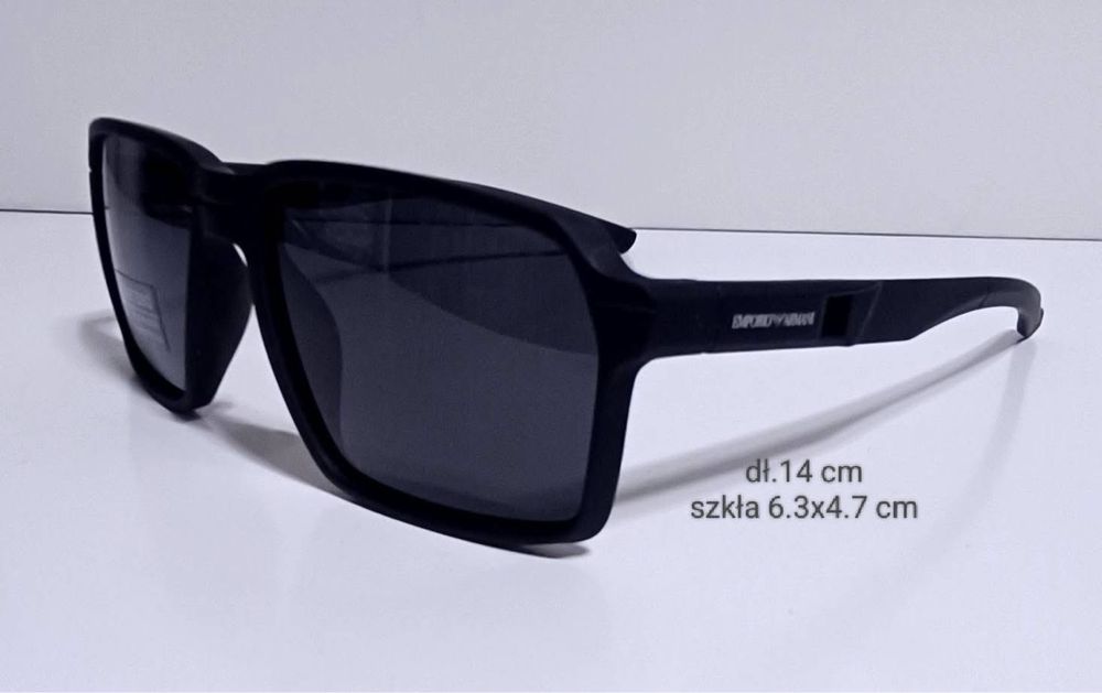 Emporio Armani męskie okulary przeciwsłoneczne czarne nowe