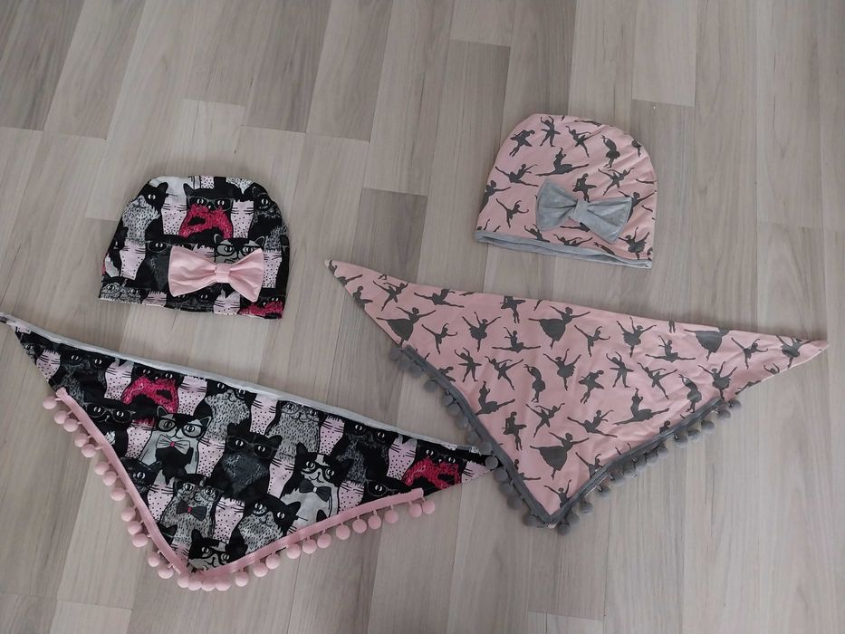 Zestaw czapka komin 2 komplety wiosenne wiosna