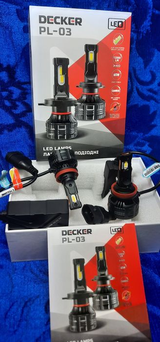 Лед лампа  Decker PL 03 H11/H7/Н4/Hb3/hb4) 5000K 12000Lм 65W