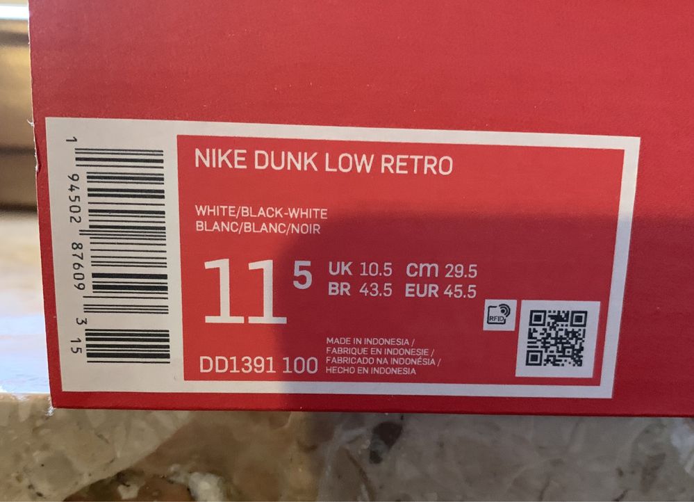 Nike dunk low panda 45,5, 44,5 39