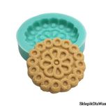 Forma silikonowa ciastko ornament z kwiatem 4 cm do żywic,mydła,gipsu