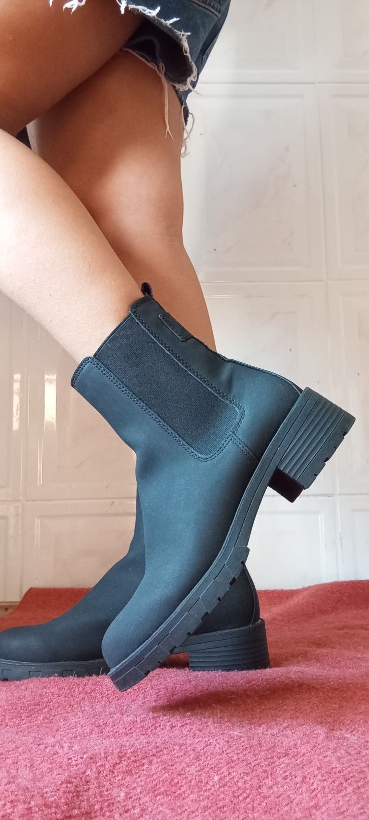 Botins pretos impermeável cortefiel C/PORTES