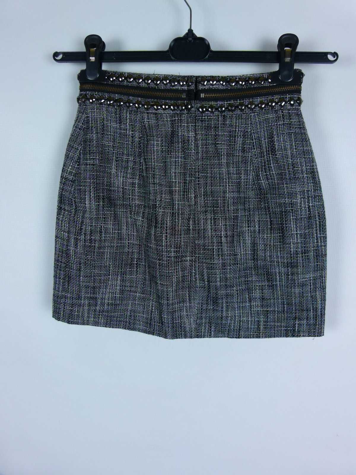 H&M spódnica mini zip / 32 - XXS
