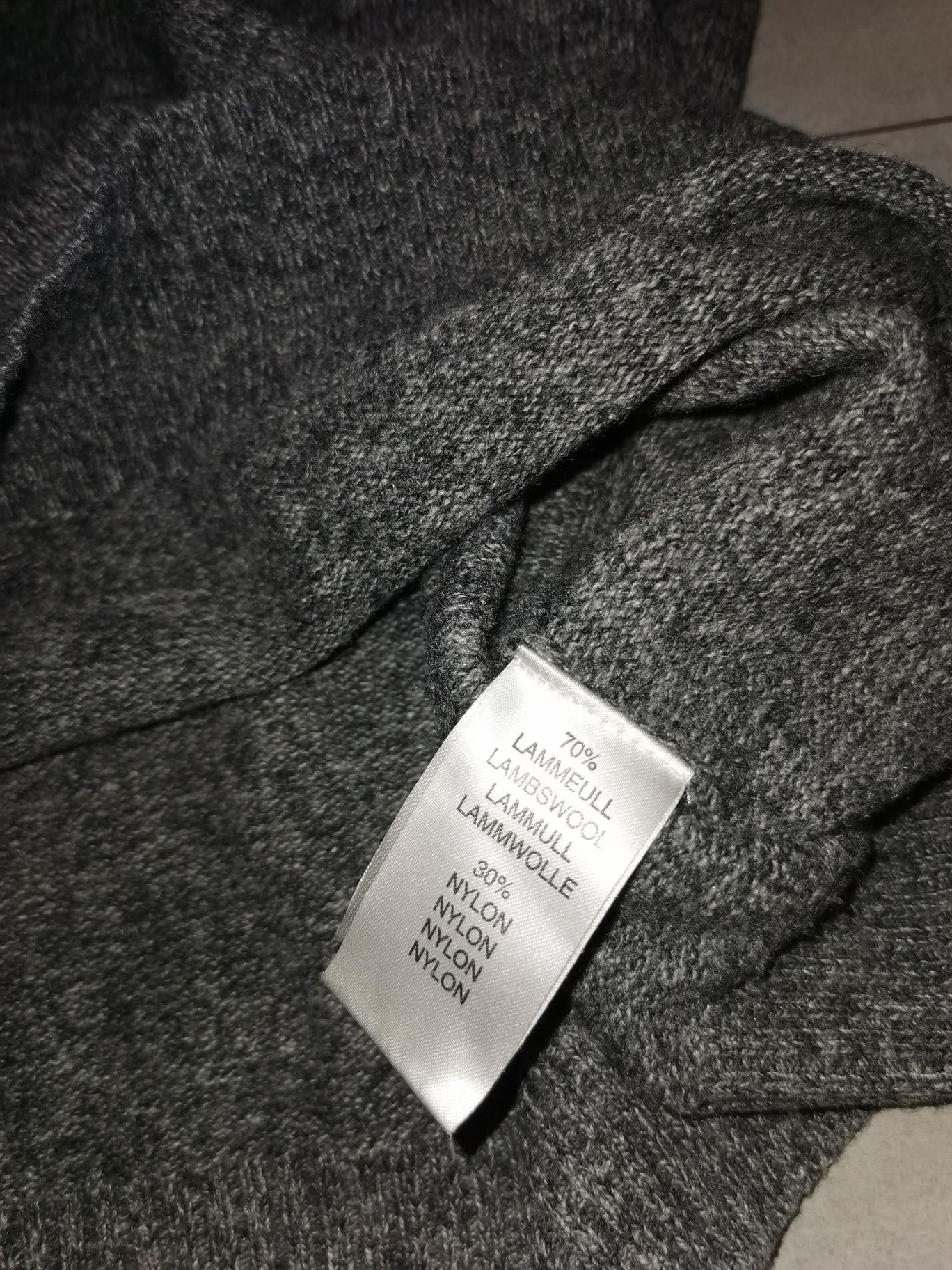 Ripley xxl lambswool szary ciepły sweter