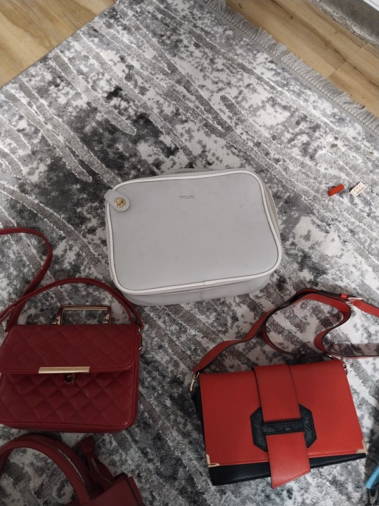 Сумка червона шкіряна клатчі косметичка подорожуюча сумка шопер