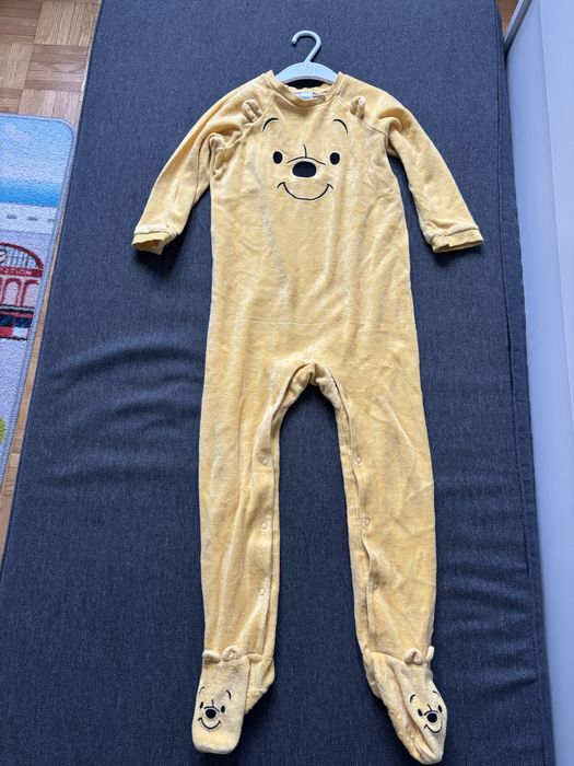 Piżamka jednoczęściowa welur 104 kubuś puchatek h&m