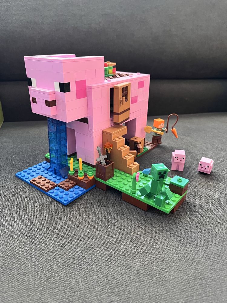 Lego Minecraft 21170 The Pig House,Dom w kształcie Świni,100% komplet