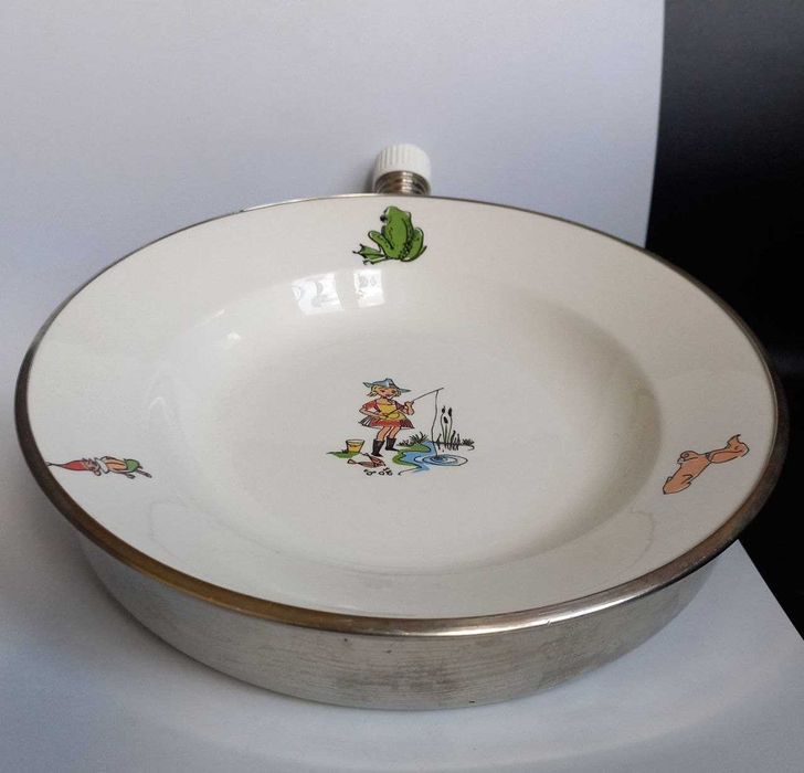 Дитяча Тарілка з підігрівом. Порцеляна Вінтаж 1960рр