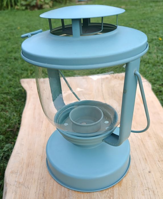 Lampion latarenka Ikea morkt w kolorze miętowym na tealight