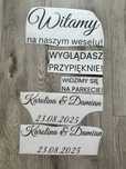 Naklejki imienne personalizowane logotypy godziny otwarcia
