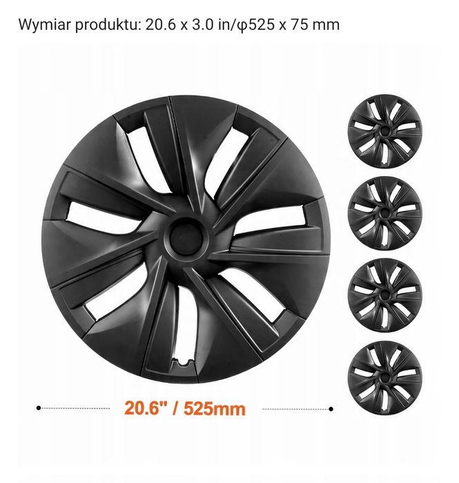 Sprzedam nowe nieużywane kołpaki 20" komplet Tesla model 2020-23