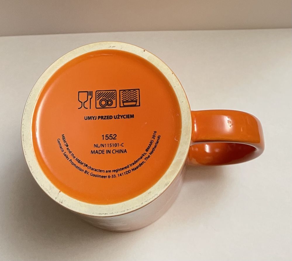 Kubek kolekcjonerski ceramiczny m&m’s pomarańczowy