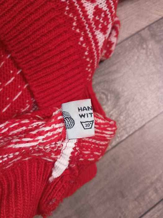 Sweter norweski 100% wełna męski rozmiar M / L