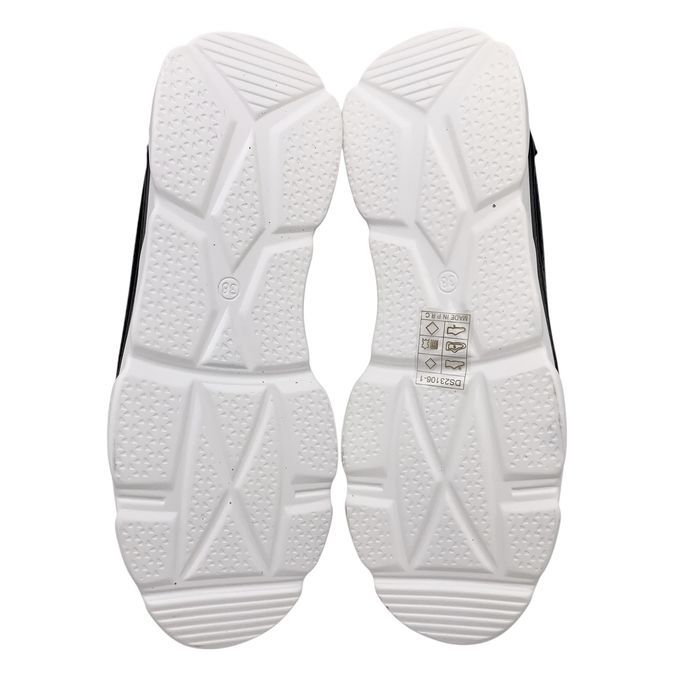 Mokasyny damskie czarne na platformie Fornera 39 skórzana wkładka