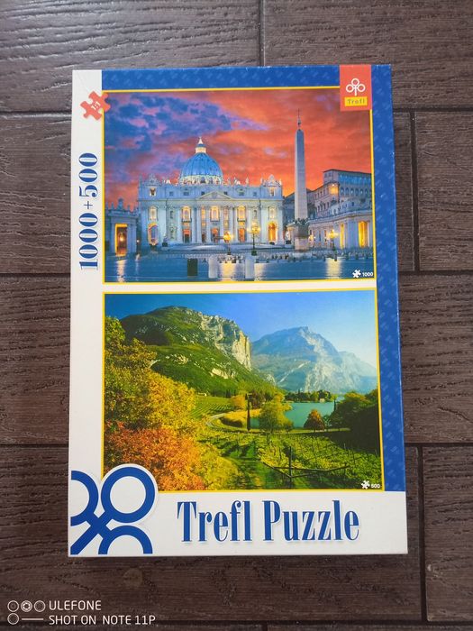 Puzzle Trefl 1000 500 elementów Bazylika Św. Piotra i jezioro Toblino