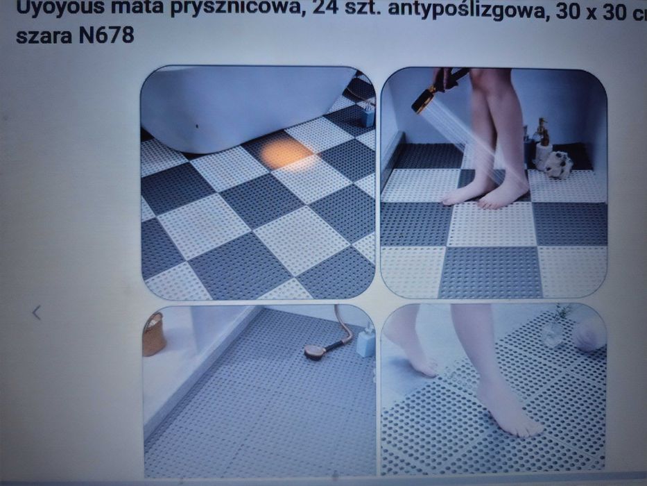 Mata prysznicowa, antypoślizgowa Uyoyous 30 x 30 cm. Na sztuki. Nowa.