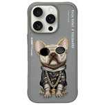 Nimmy Etui Iphone 16 Pro Max 6.9"        Szary/Gray Glasses Cool Dog