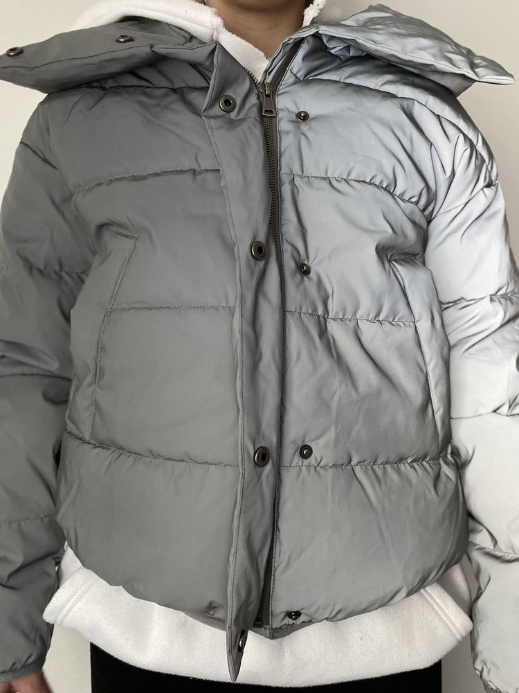 Cropp kurtka zimowa puffer z efektem reflective r S
