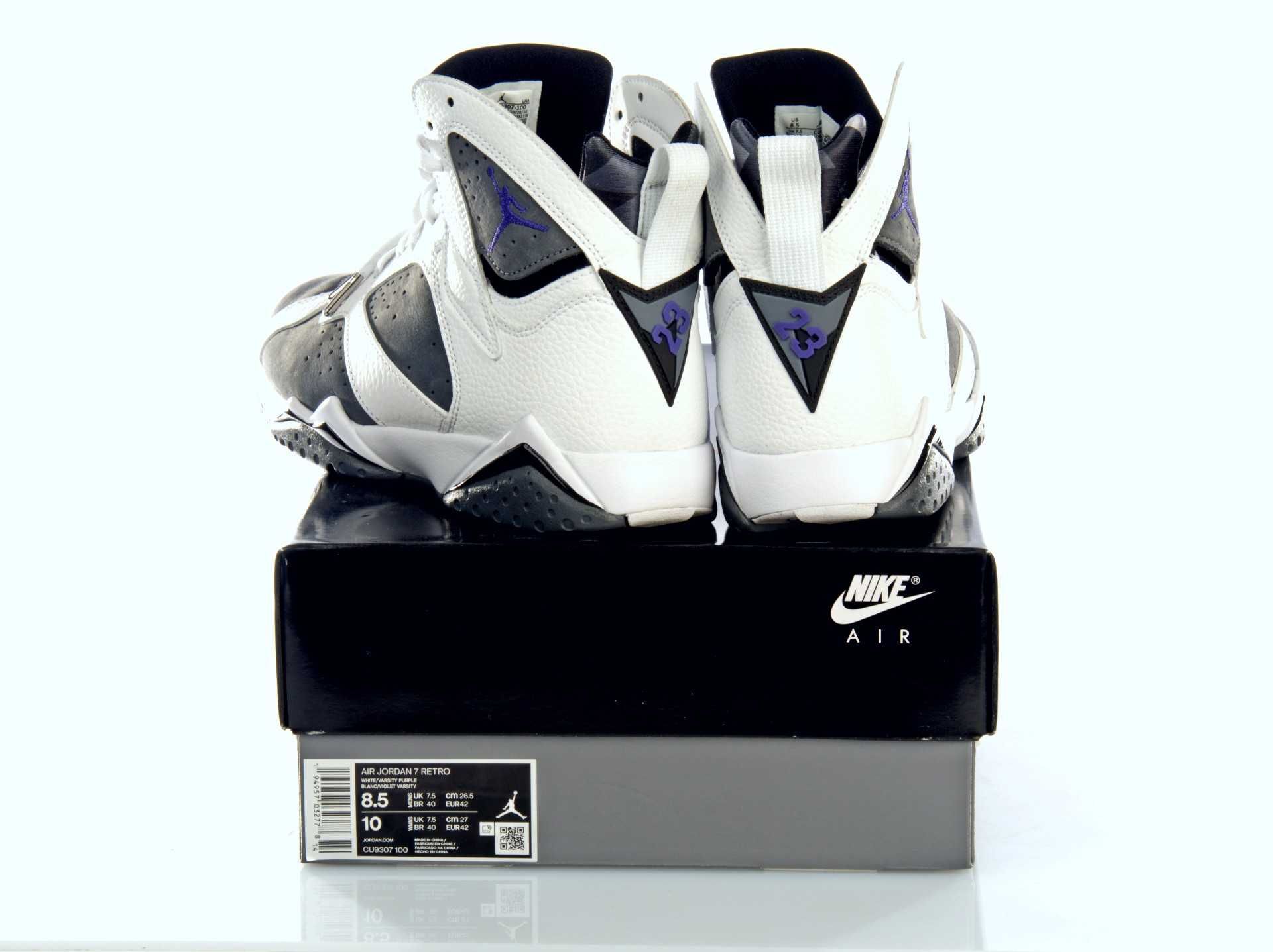 Air Jordan 7 Retro "Flint" White/Varsity Purple rozm. 42