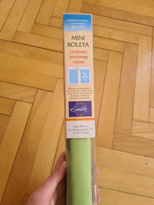 Roleta materiałowa okienna mała zielona