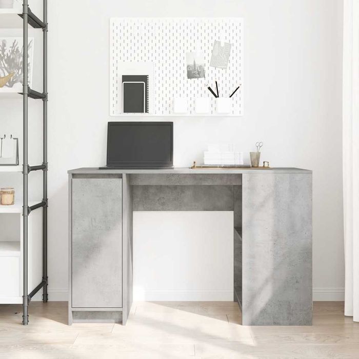 Vidaxl Biurko Beton Szary 120X42X76 Cm Drewno Klejone