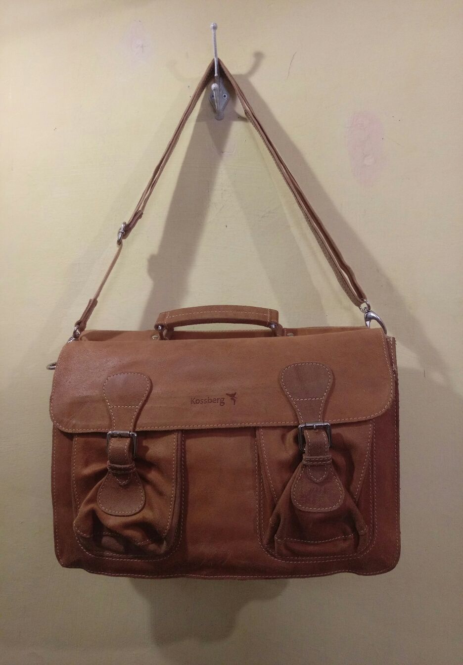 Оригінал вінтажна шкіряна сумка портфель месенджер
