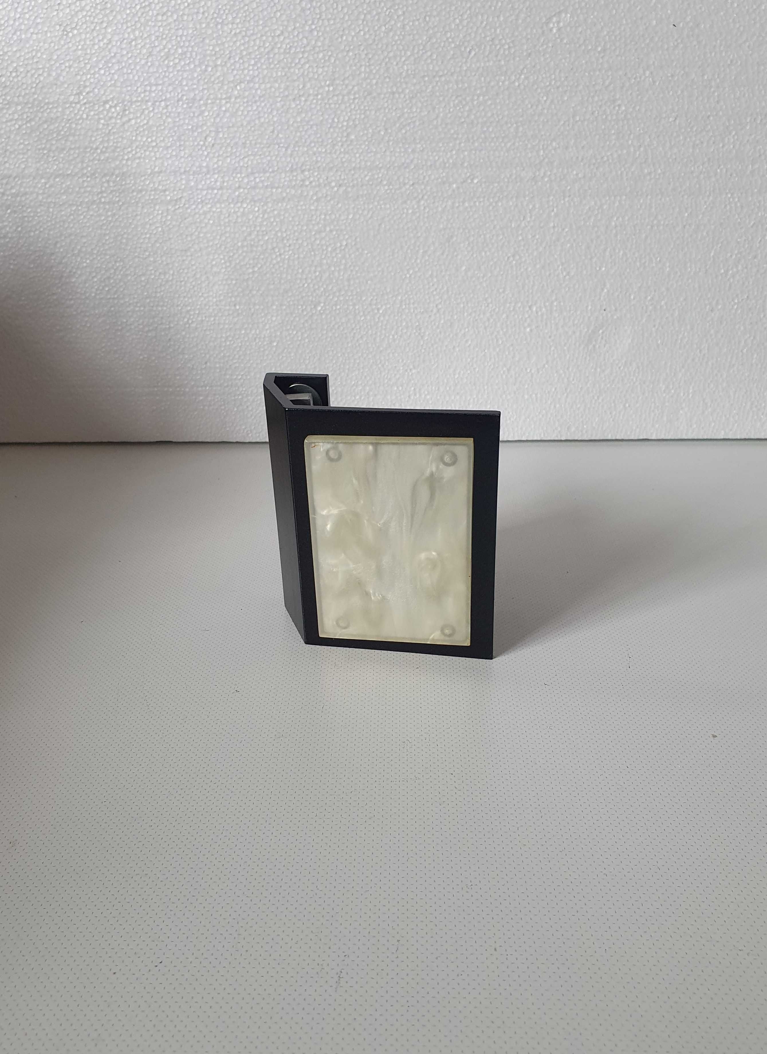 Puxador de porta vintage, em alumínio e madrepérola - Anos 60