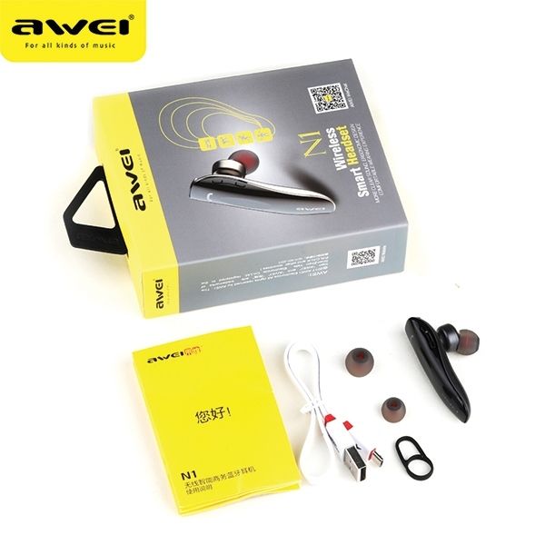 Awei Słuchawka Bluetooth Mono N1 Szary/Grey