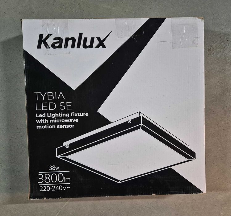 Plafon Kanlux TYBIA LED 38W, 4000K z Czujnikiem Ruchu Czarny Nowy