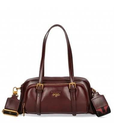 Torebka damska skórzana EGO Vintage czekoladowy burgund