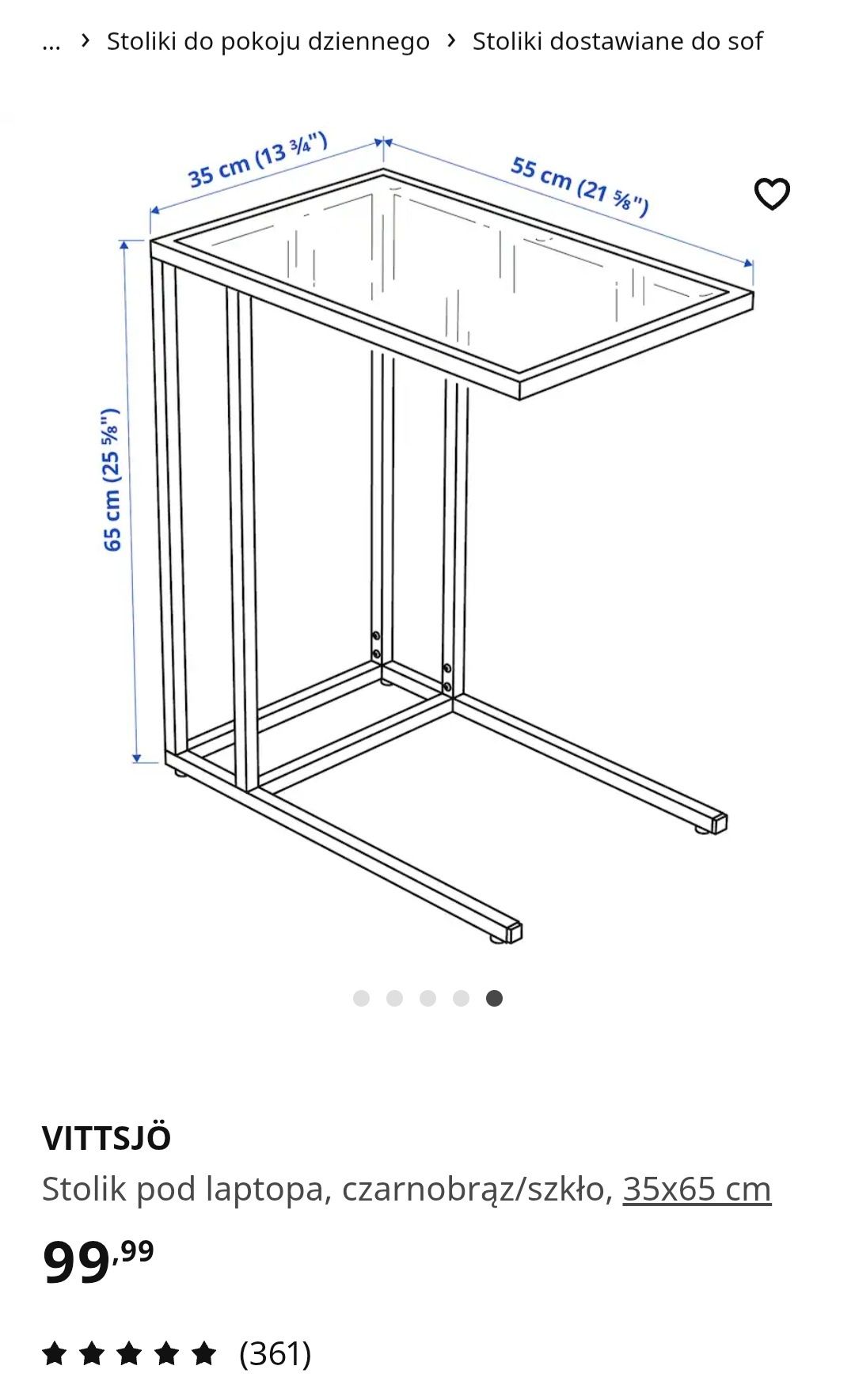 Stolik ikea vittsjo