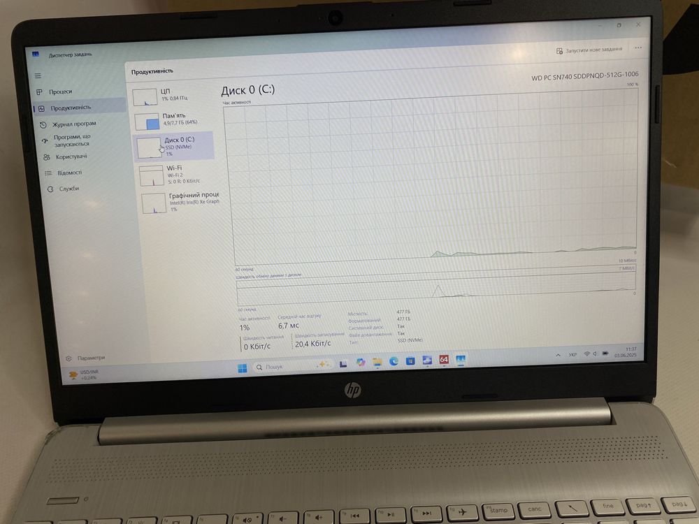 Ноутбук HP-15s5001fq (15.6''(FHD)/i5-1235U/8/512 GB IrisXE)