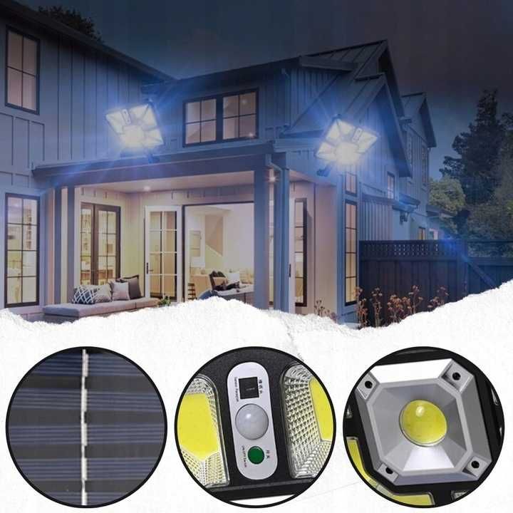 LAMPA SOLARNA LED +Pilot Czujnik Ruchu Zmierzchu 600W MOCNA WYSYŁKA24h