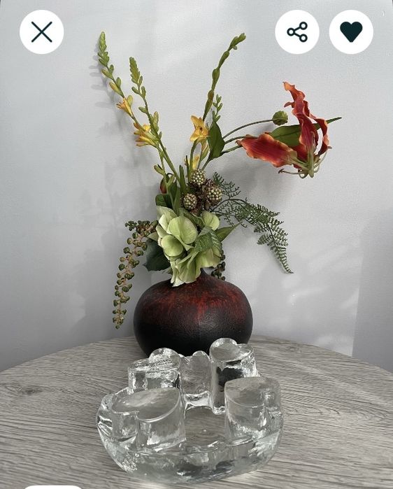 Szklany podgrzewacz/świecznik Georgshutte, Niemcy lata 70.