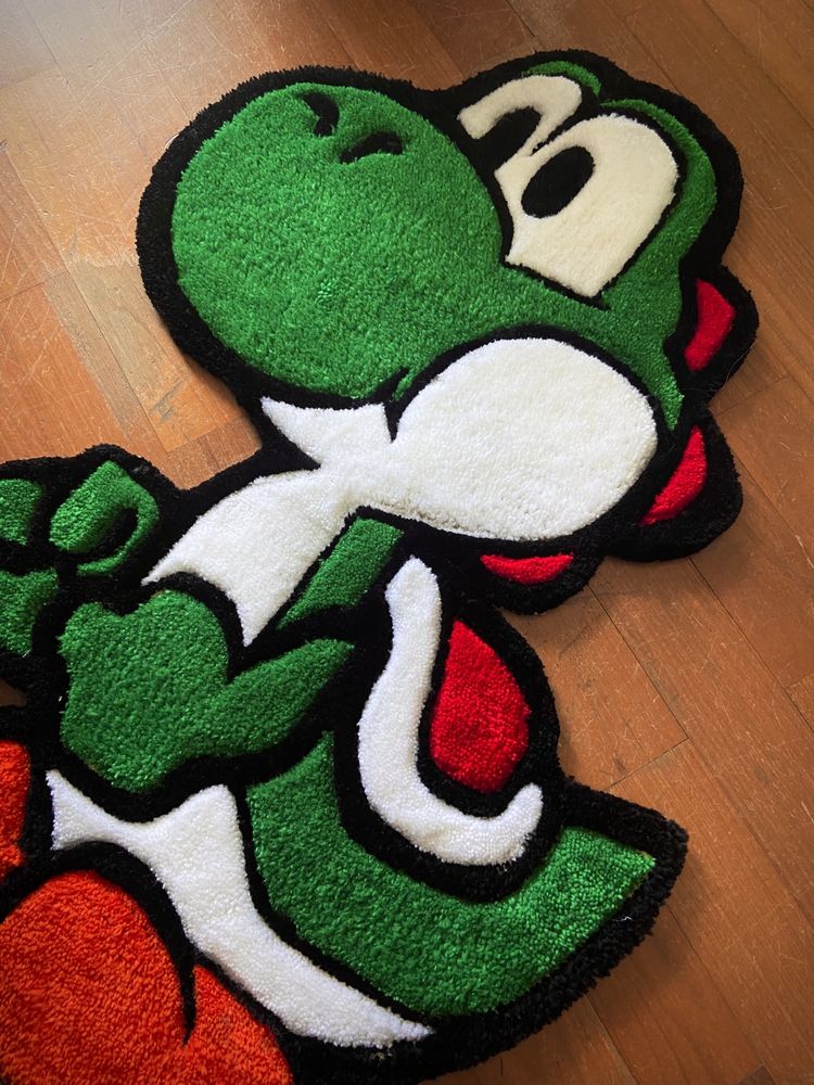 Tapete tufting Yoshi Super Mário