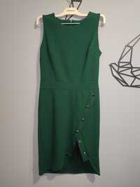 Nowa sukienka butelkowa zieleń z wycięciem S