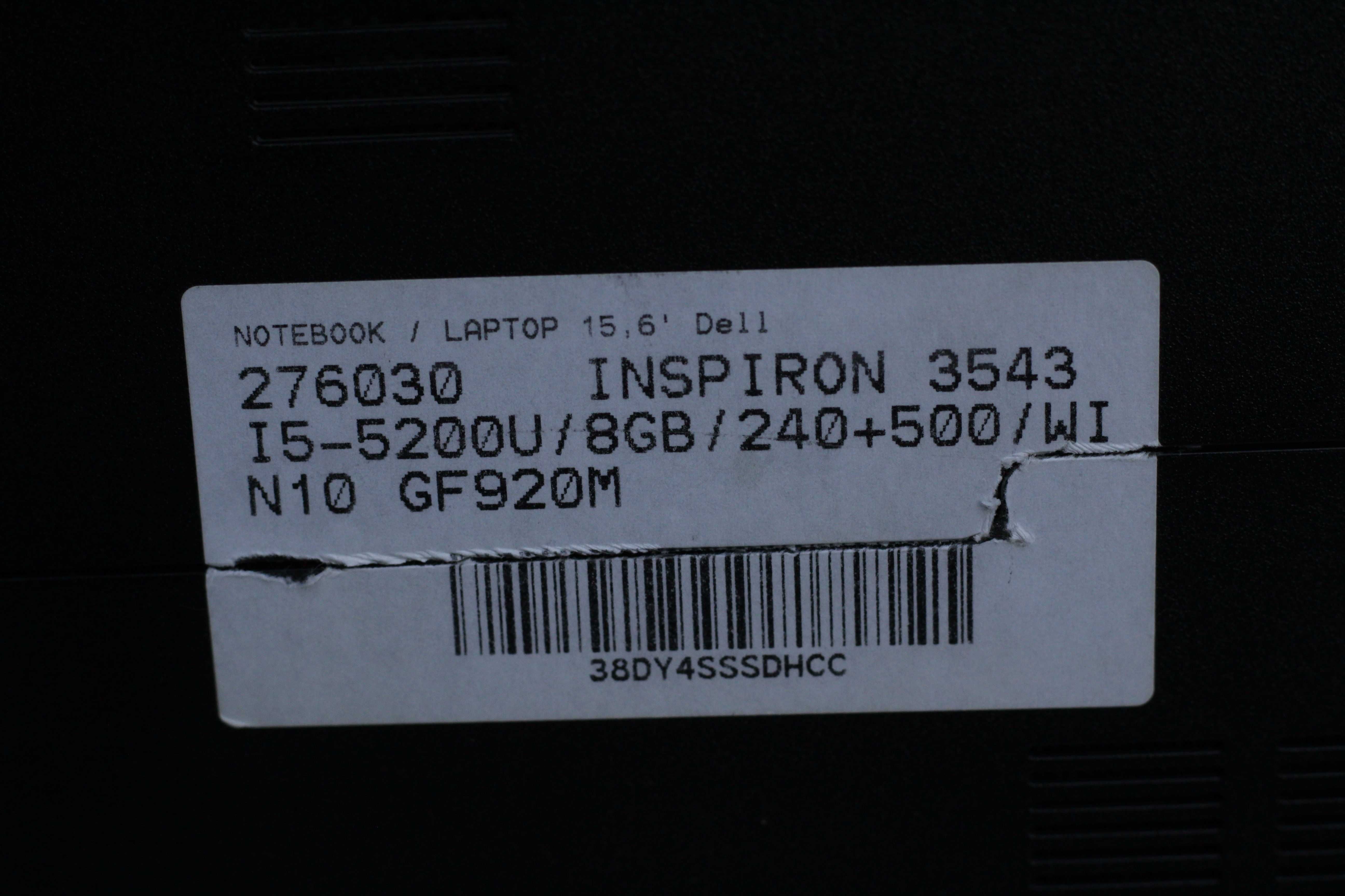 laptop dell inspiron 3543