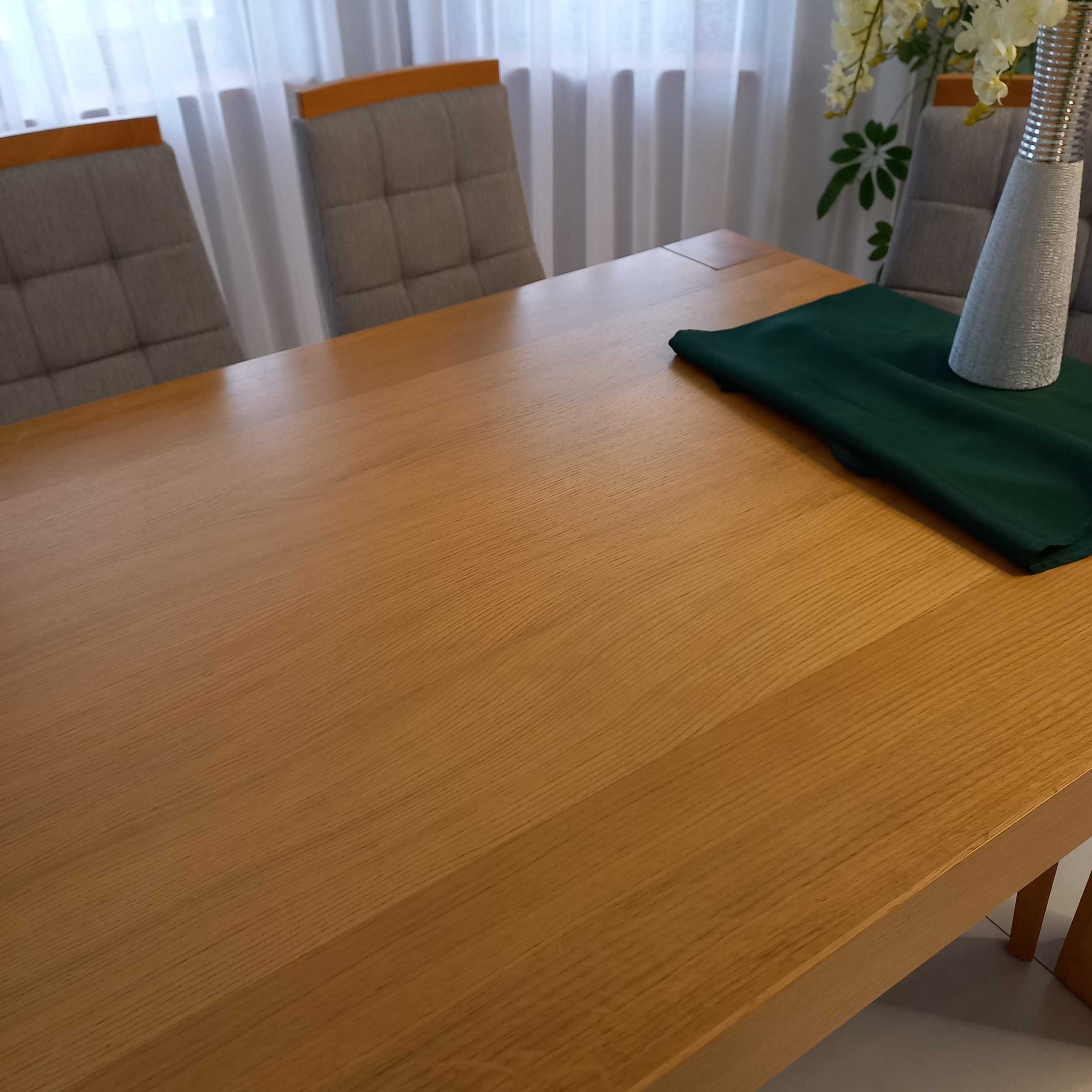 Dębowy loftowy stół na sześć osób cały z drewna loft