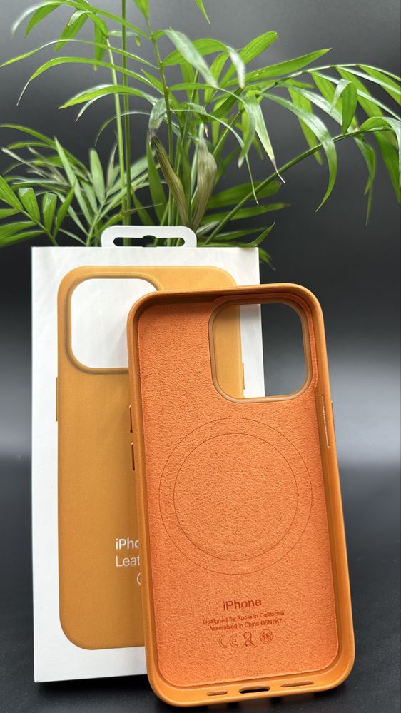 Skórzane Magsafe Etui do Iphone 13 Pro Orange