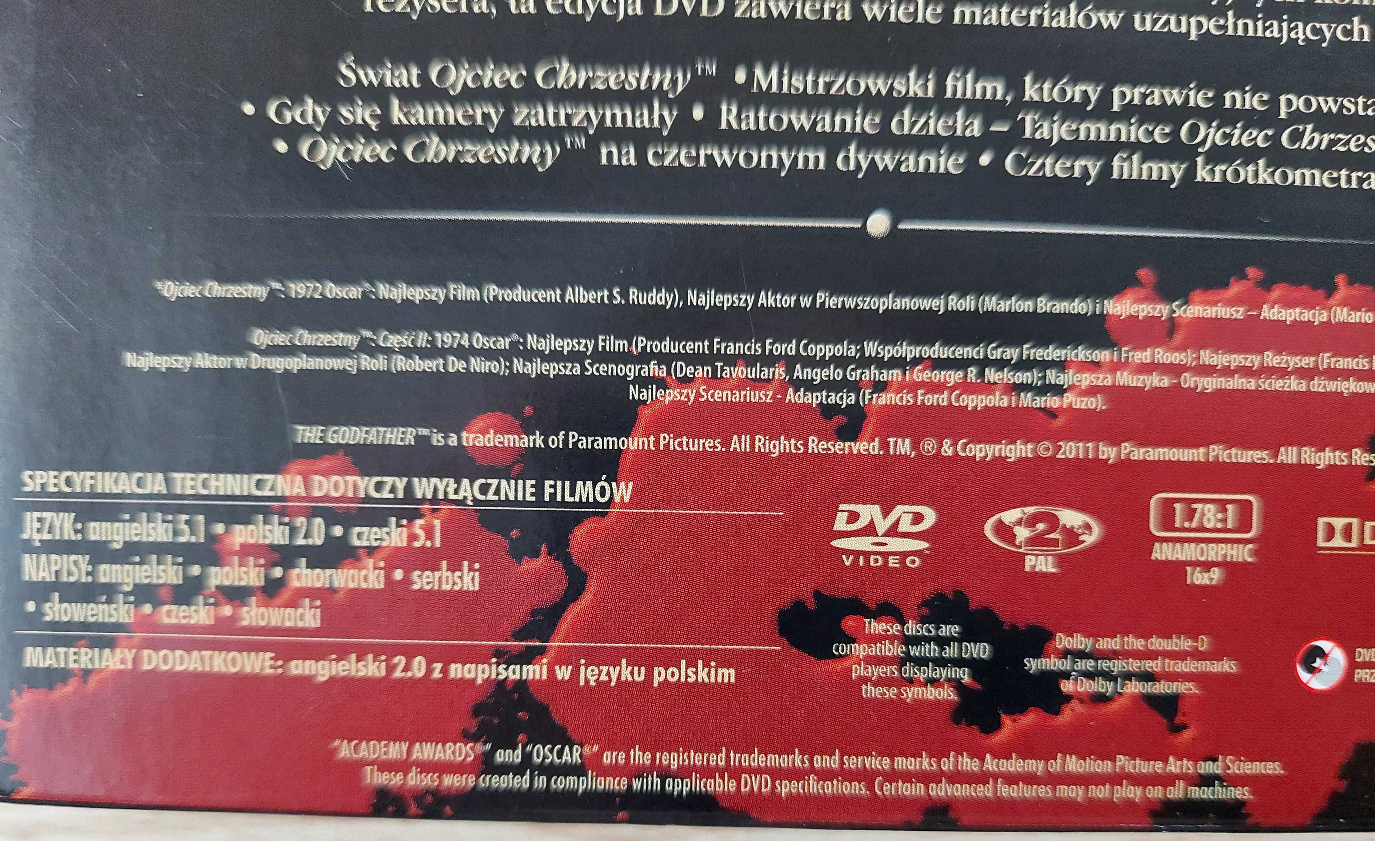 Ojciec Chrzestny / The Godfather DVD - trylogia + materiały dodatkowe