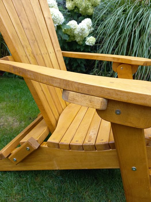 Krzesło, Fotel Adirondack - drewniane, ogrodowe,  tarasowe