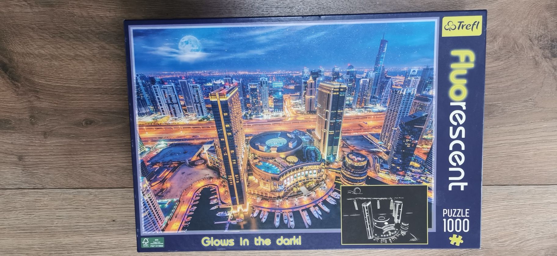 Puzzle Trefl Dubaj 1000 fluoroescencyjne, świecące w ciemności